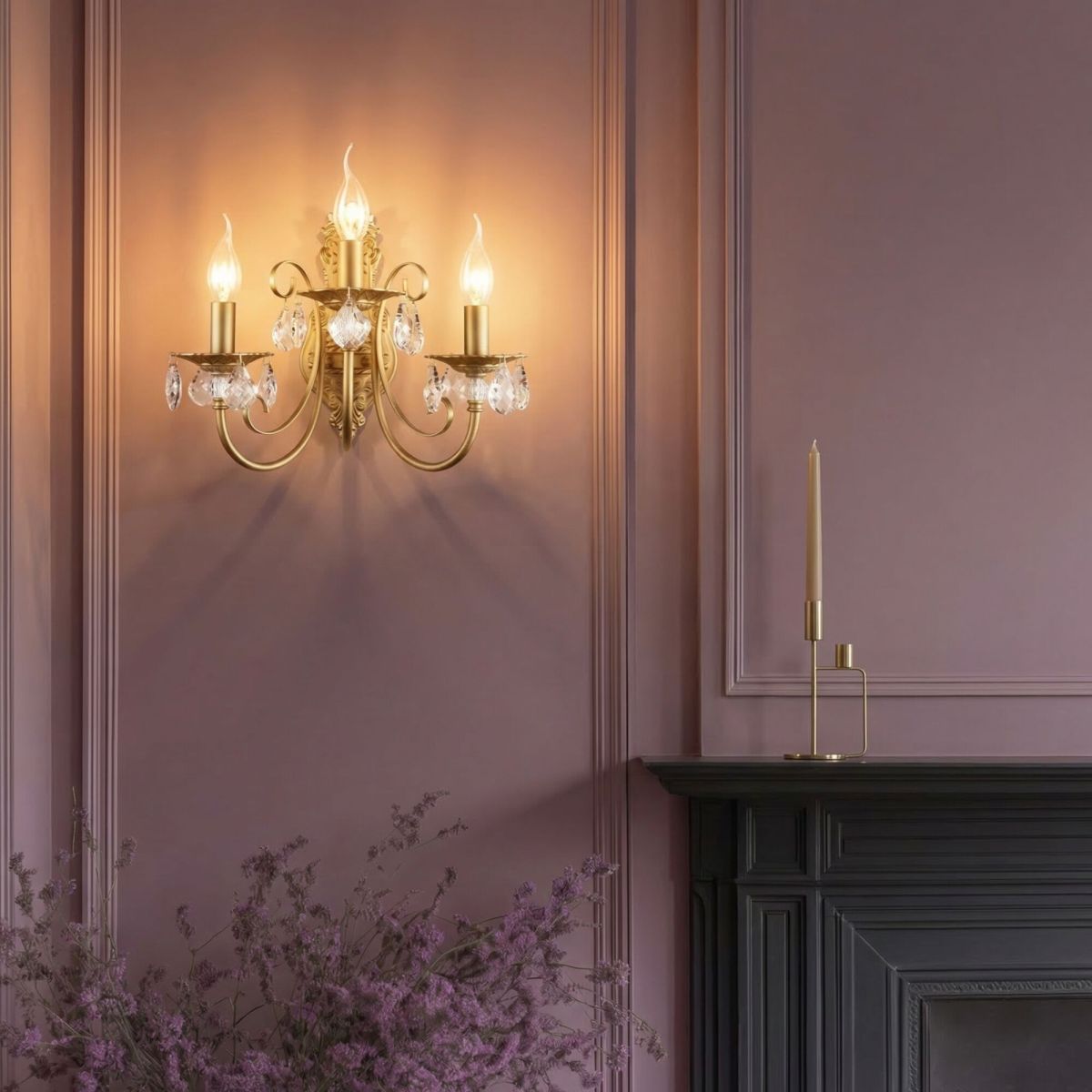 Бра Eurosvet Alda 3305/3  латунь/прозрачный хрусталь Strotskis a072113