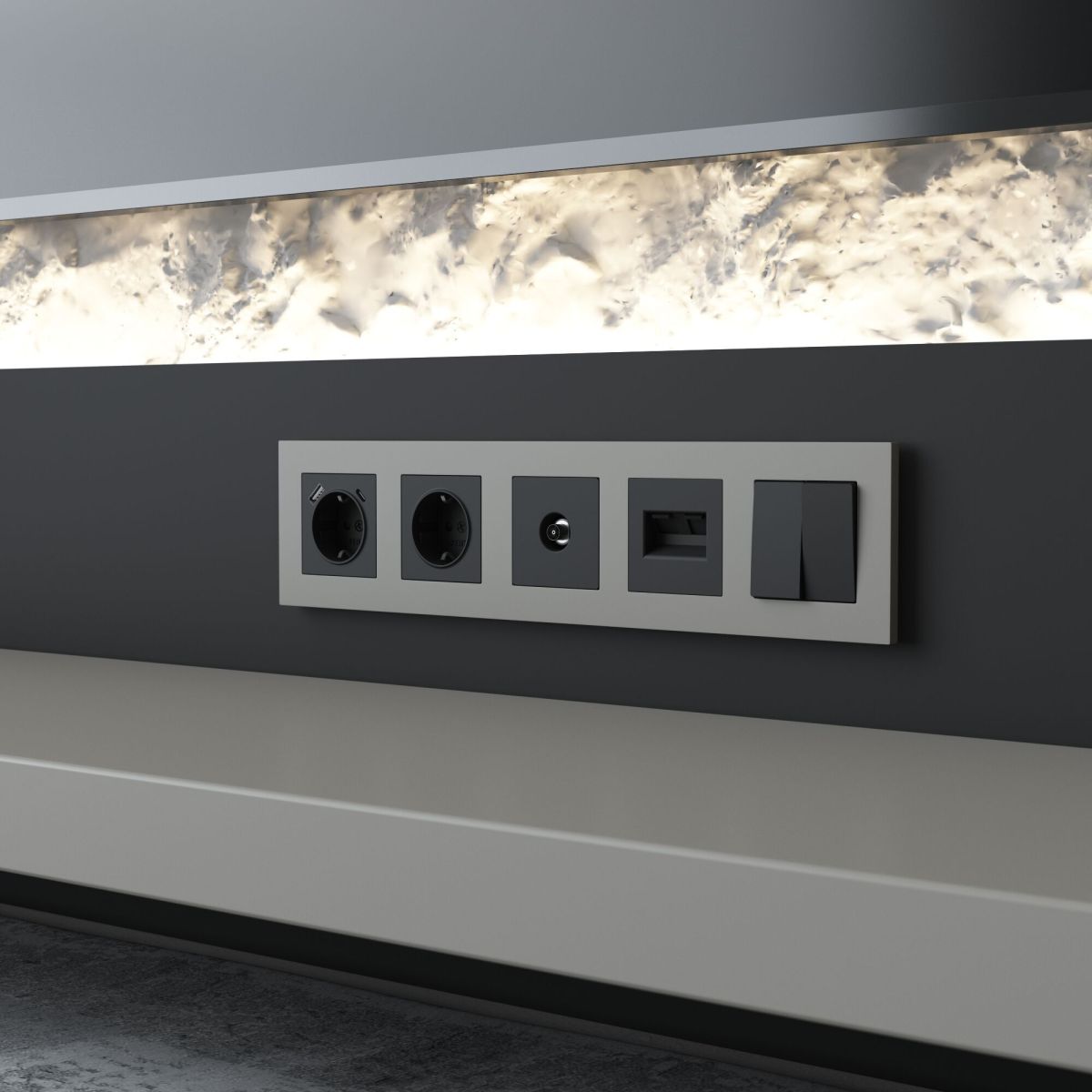 Рамка на 5 постов Werkel Slab (дымчатый софт) W0052917 4690389218477 a071630