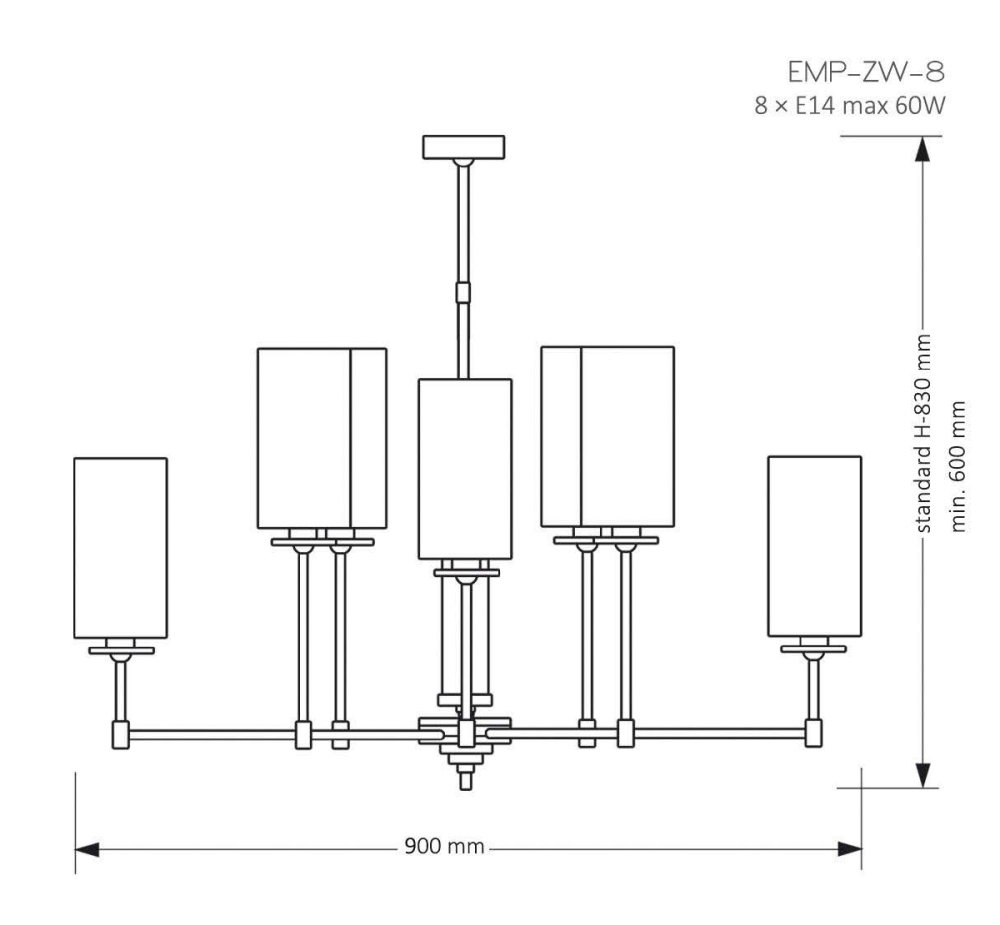 Люстра на штанге Kutek Mood Empoli EMP-ZW-8(N)