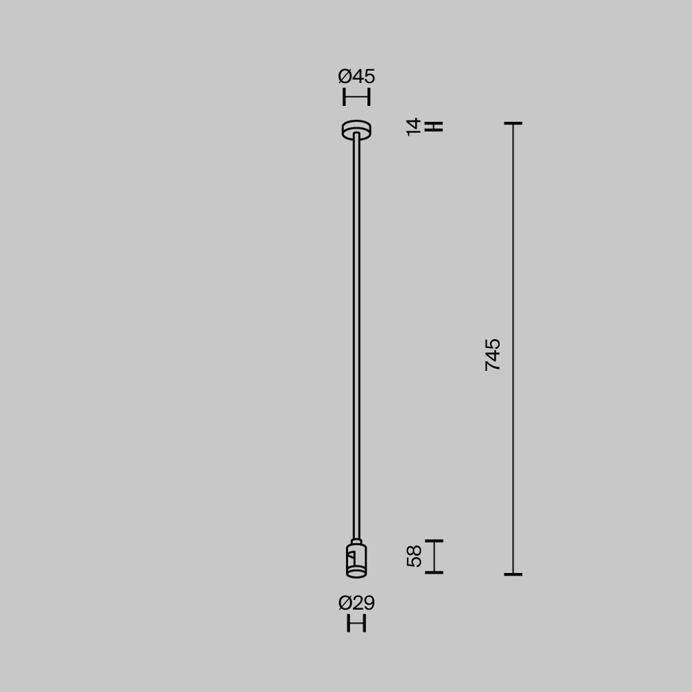 Крепление потолочное одинарное Maytoni Flarity TRA159C-S1-B