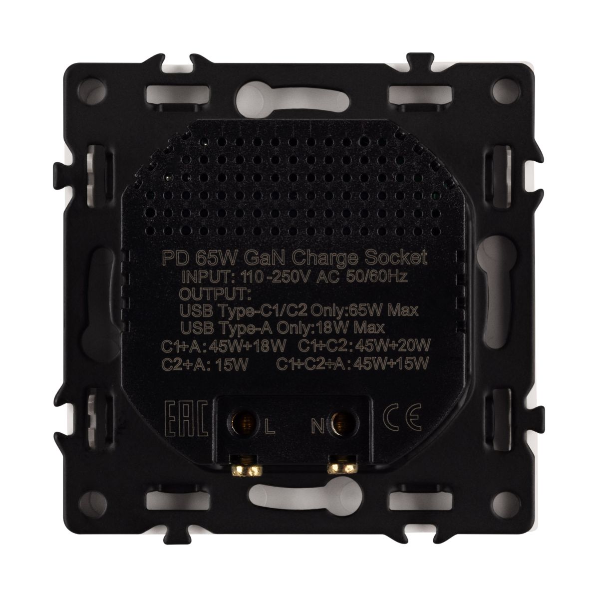 Механизм розетки с быстрой USB зарядкой Arlight SCT-NOBE-MUACC-SFPL-FC-WH (65W, QC3) 061839