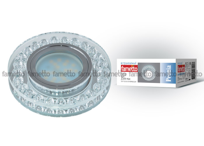 Встраиваемый светильник Fametto Peonia DLS-P102 GU5.3 CHROME/CLEAR