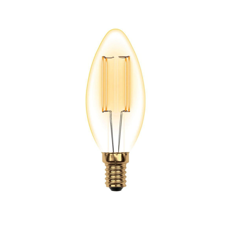 Лампа светодиодная филаментная (UL-00002396) Uniel E14 5W 2250K прозрачная LED-C35-5W/GOLDEN/E14 GLV21GO УЦ