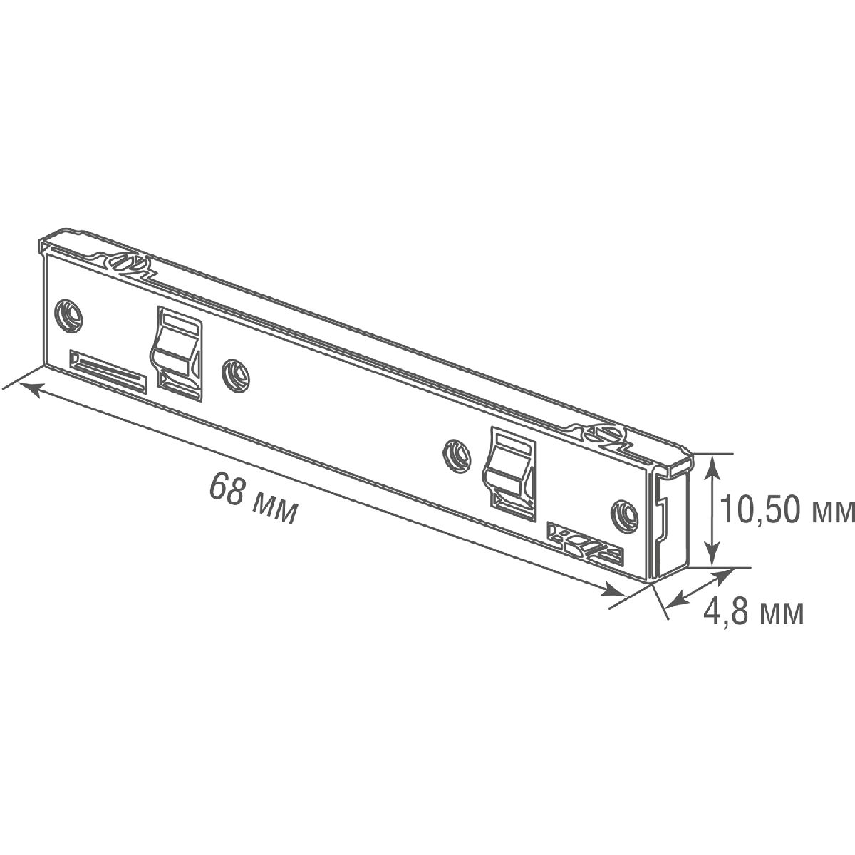 Токопроводящий прямой соединитель Donolux Slim Line Mini Connector 180 DLSM B