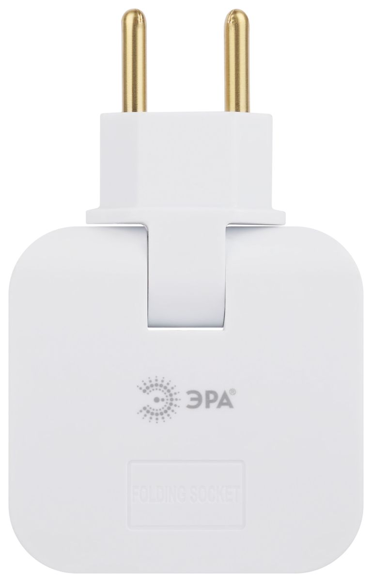 Разветвитель электрический Эра SPF-2-FL-USB поворотный на 2 розетки + 2USB 10А белый Б0069089