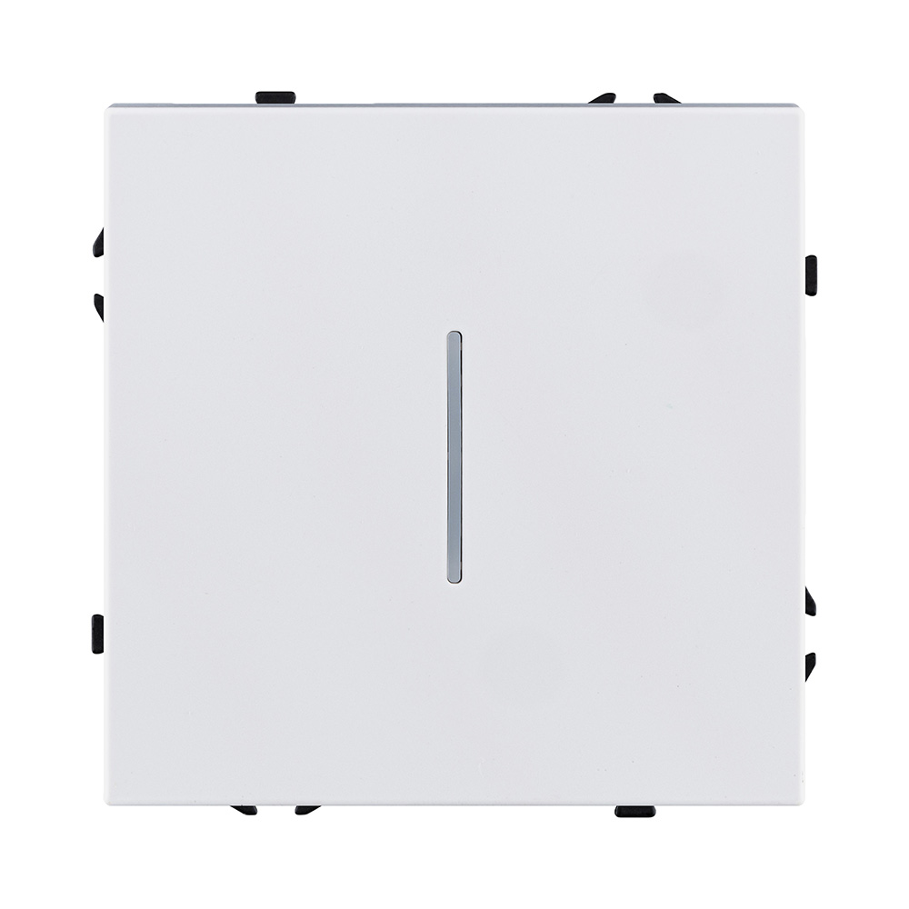 Выключатель 1-клавишный проходной 10А/250В с LED подсветкой, белый глянцевый Kollinger Eclipse EC-008WG