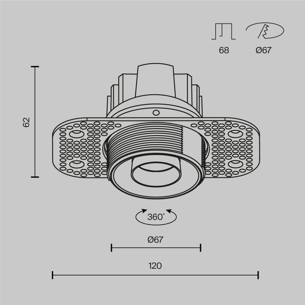 Встраиваемый светильник Maytoni Technical Dip T DL128-10W3K-TRS-B