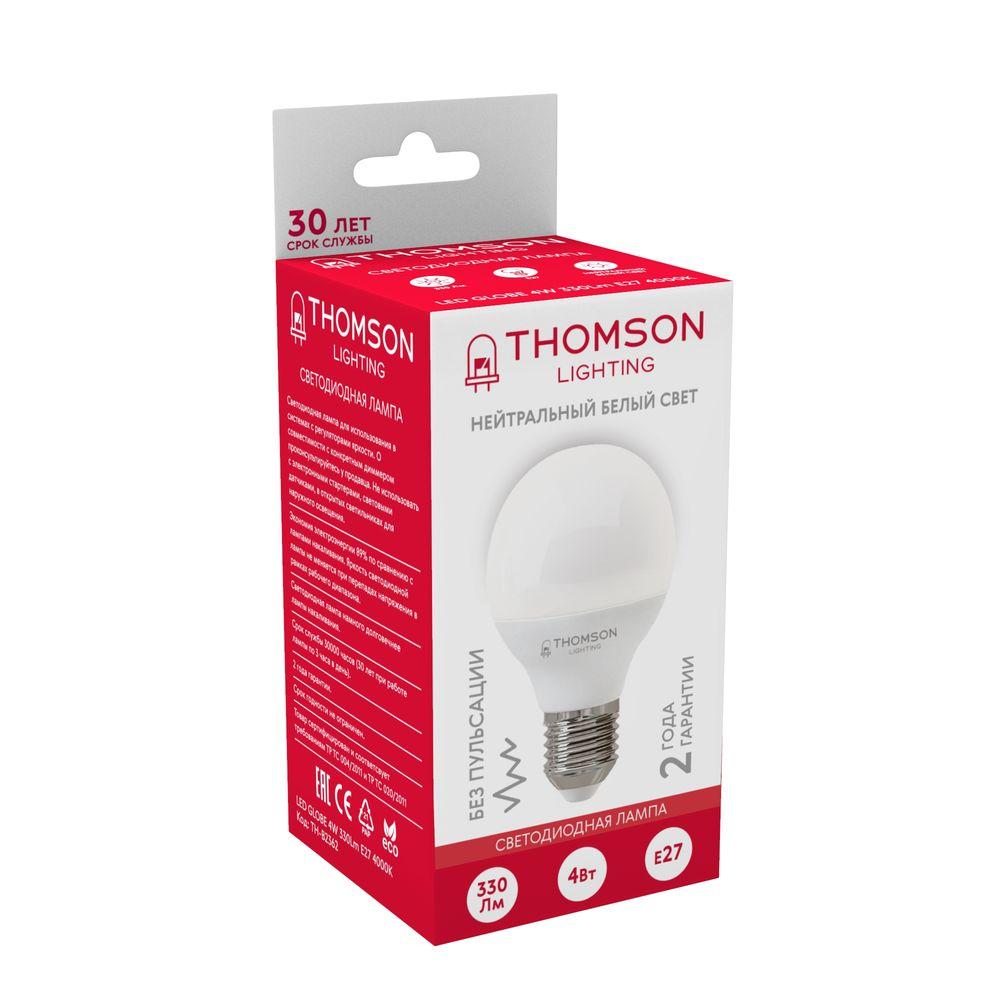 Лампа светодиодная Thomson E27 4W 4000K шар матовый TH-B2362