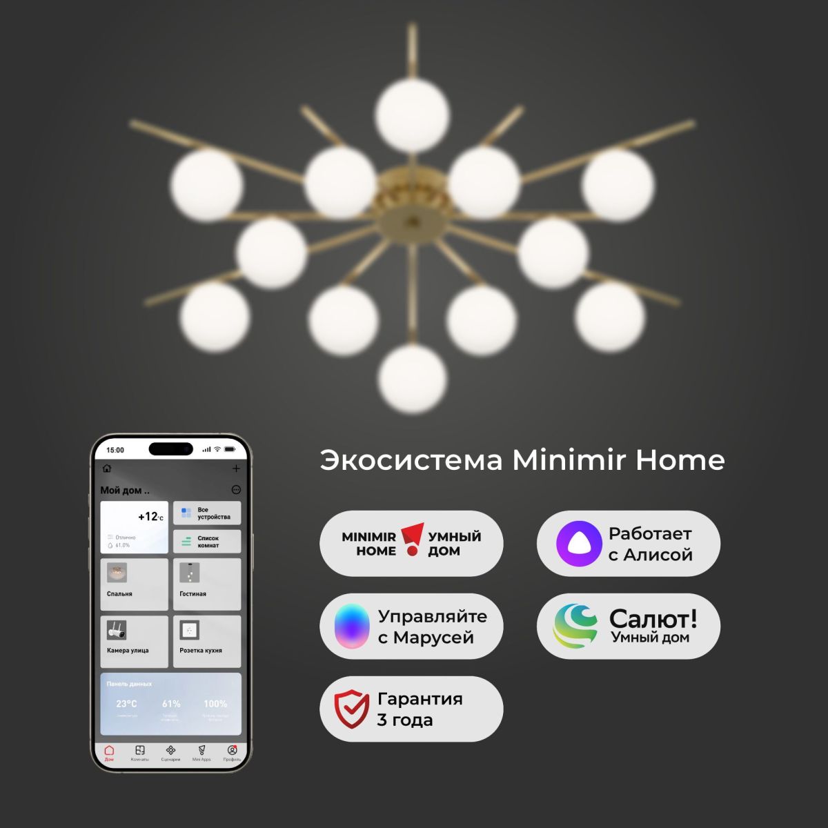 Потолочная люстра Eurosvet Sabina 302001/12 латунь Smart a072017 в #REGION_NAME_DECLINE_PP#