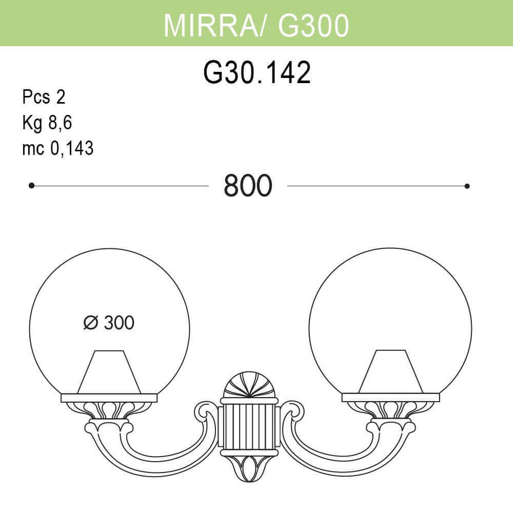 Уличный настенный светильник Fumagalli Mirra/G300 G30.142.000.AXE27