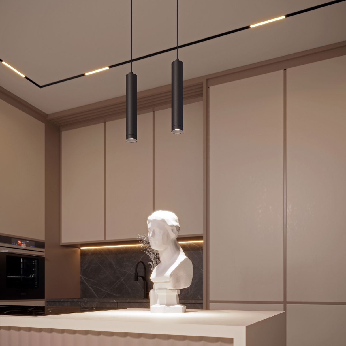 Трековый магнитный светильник Arlight MAG-ORIENT-FLAT-L690-24W Day4000 (BK, 100 deg, 48V, DALI) (IP20 Металл) 035568(1)