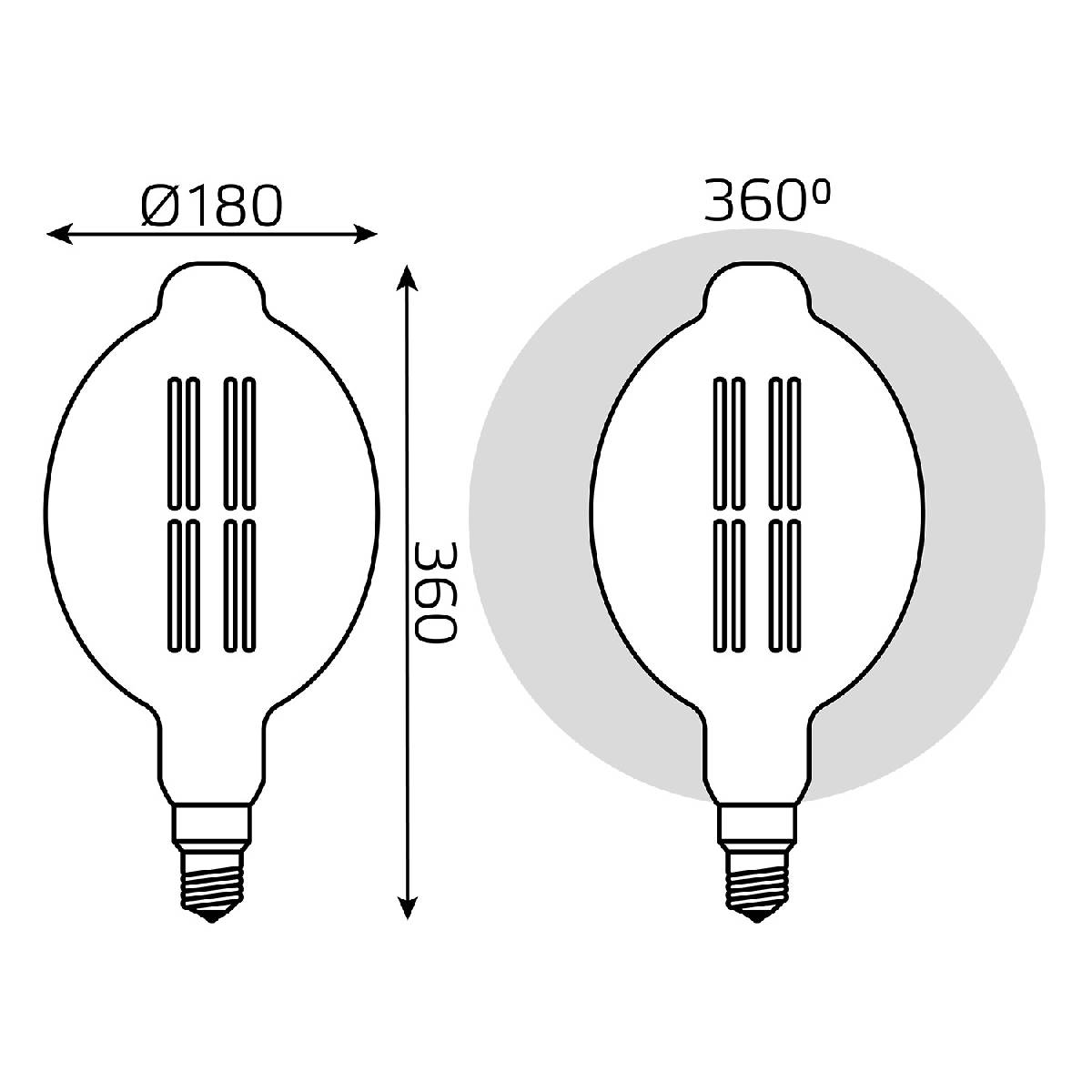 Лампа светодиодная филаментная Gauss E27 8W 2400K золотая 151802008