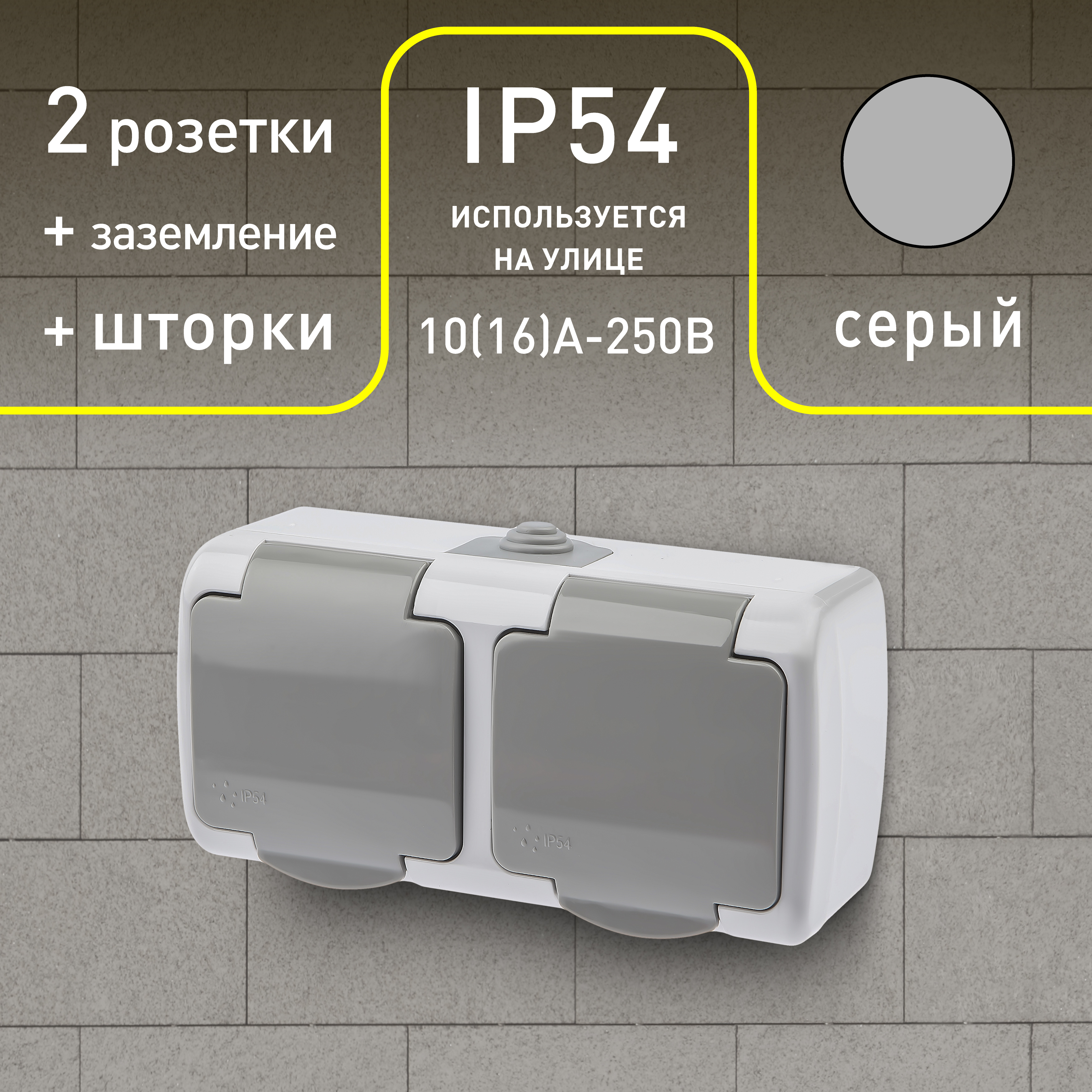 Розетка двойная ЭРА Intro Atlantic Schuko 2x2P+E 16A 250V с крышкой 5-204-03 Б0051061 в Москве