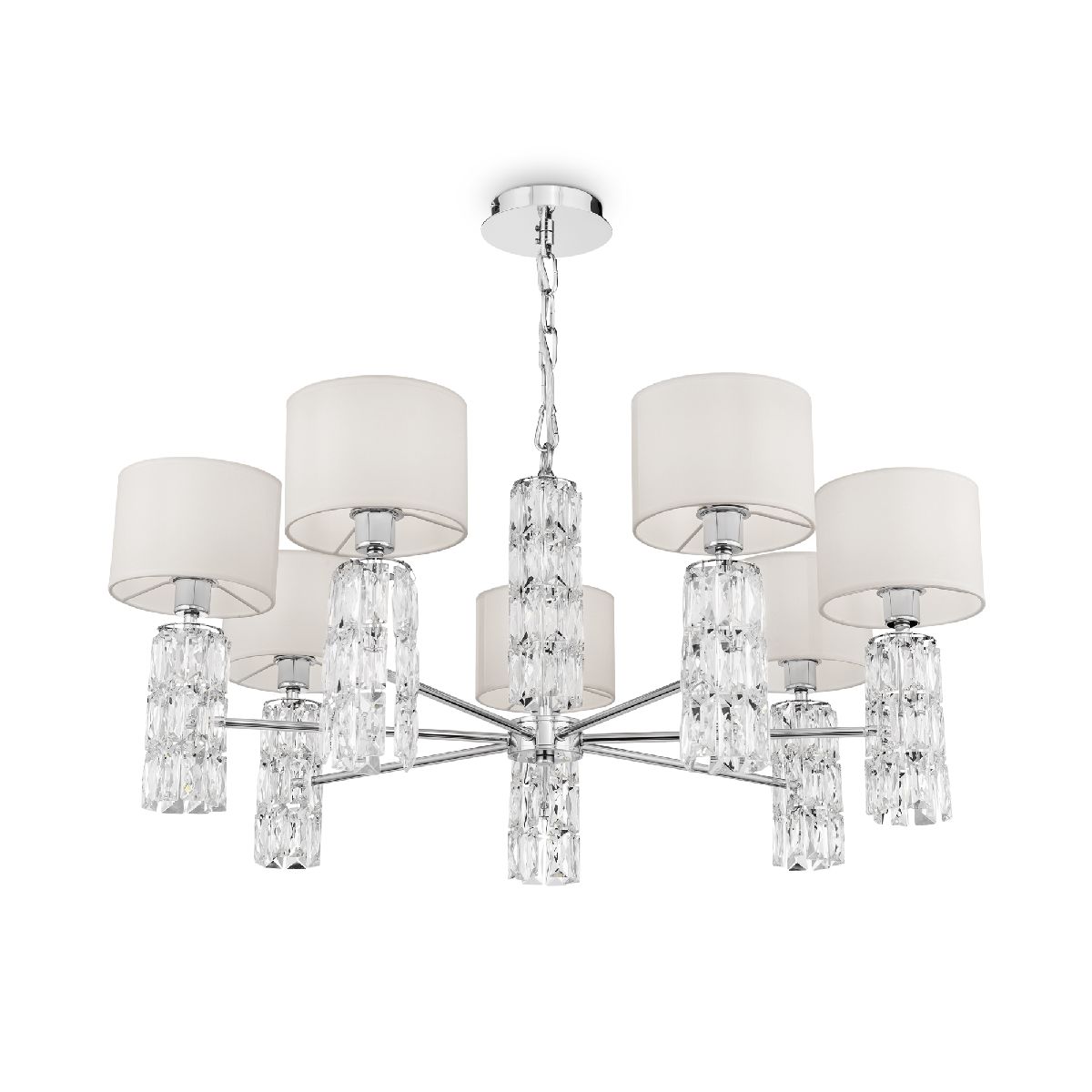 Подвесная люстра с абажуром из ткани Maytoni Talento DIA008PL-07CH