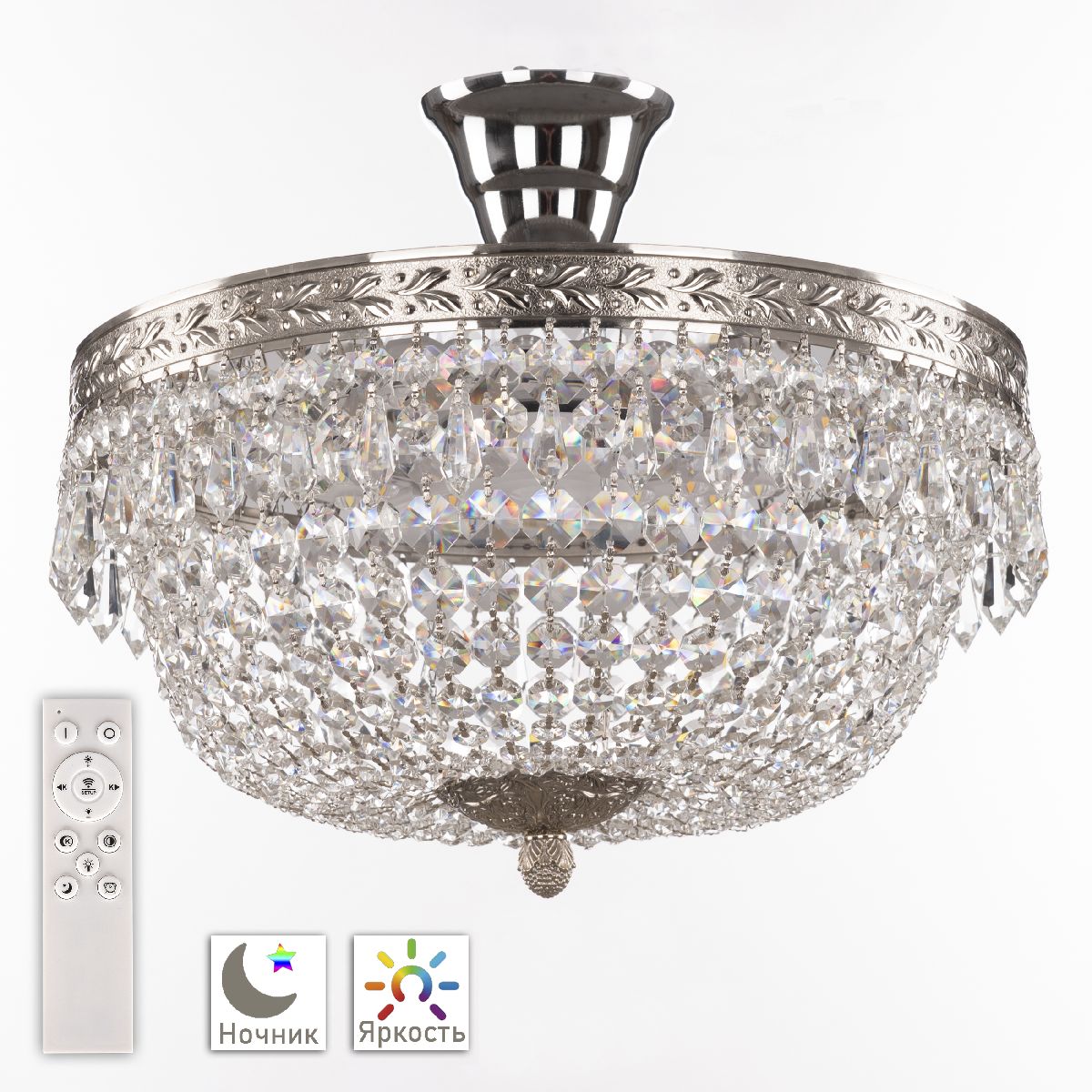 Потолочный светильник Bohemia Ivele Crystal 19011/35IV/LED-DIM Ni