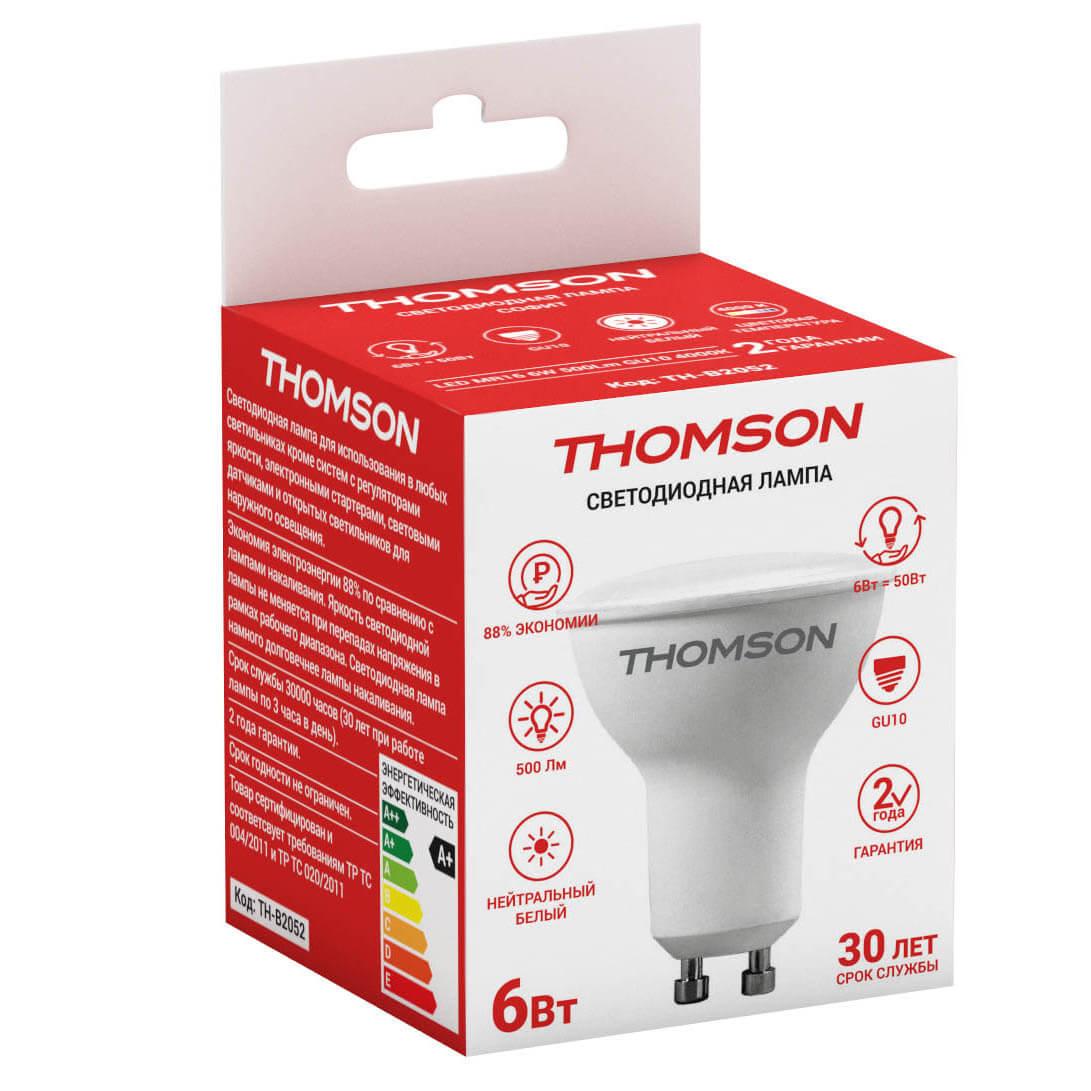 Лампа светодиодная Thomson GU10 6W 4000K TH-B2052
