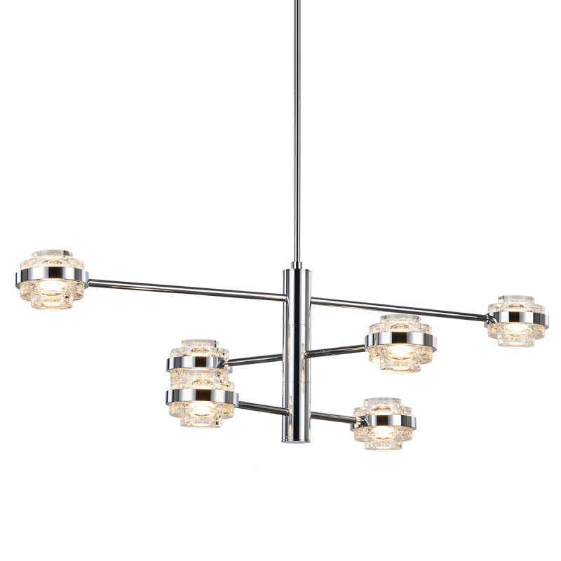 Люстра на штанге Delight Collection MD22030002 MX22030002-6A chrome/clear