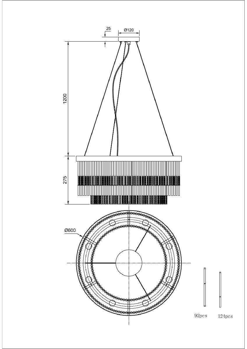 Подвесная люстра Divinare Brillante 6813/17 LM-8