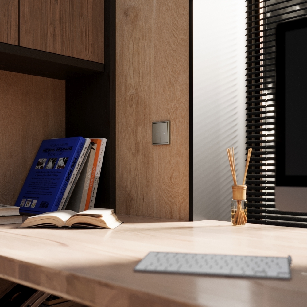 Выключатель встраиваемый Voltum S70 для жалюзи 10А, (шелк) VLS020704