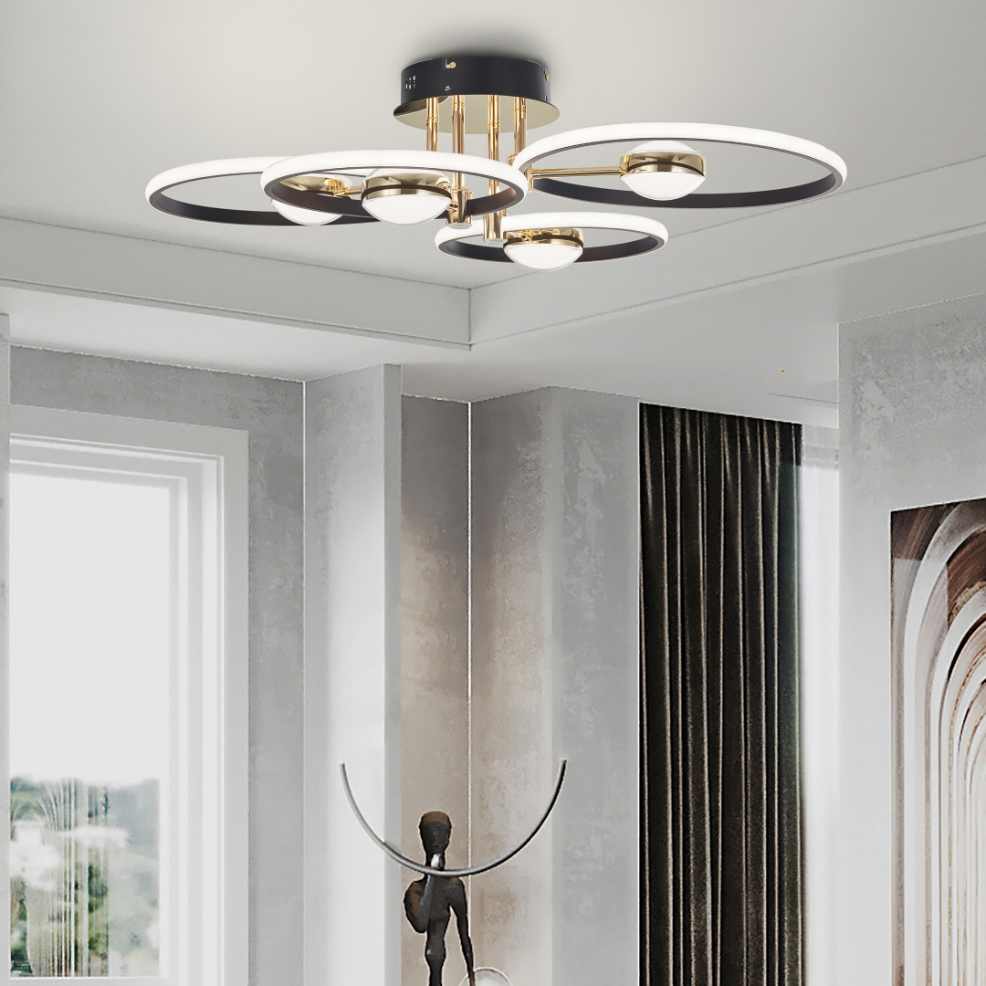 Потолочный светильник Arte Milano Ferrara 276140/4+4 BK/GD