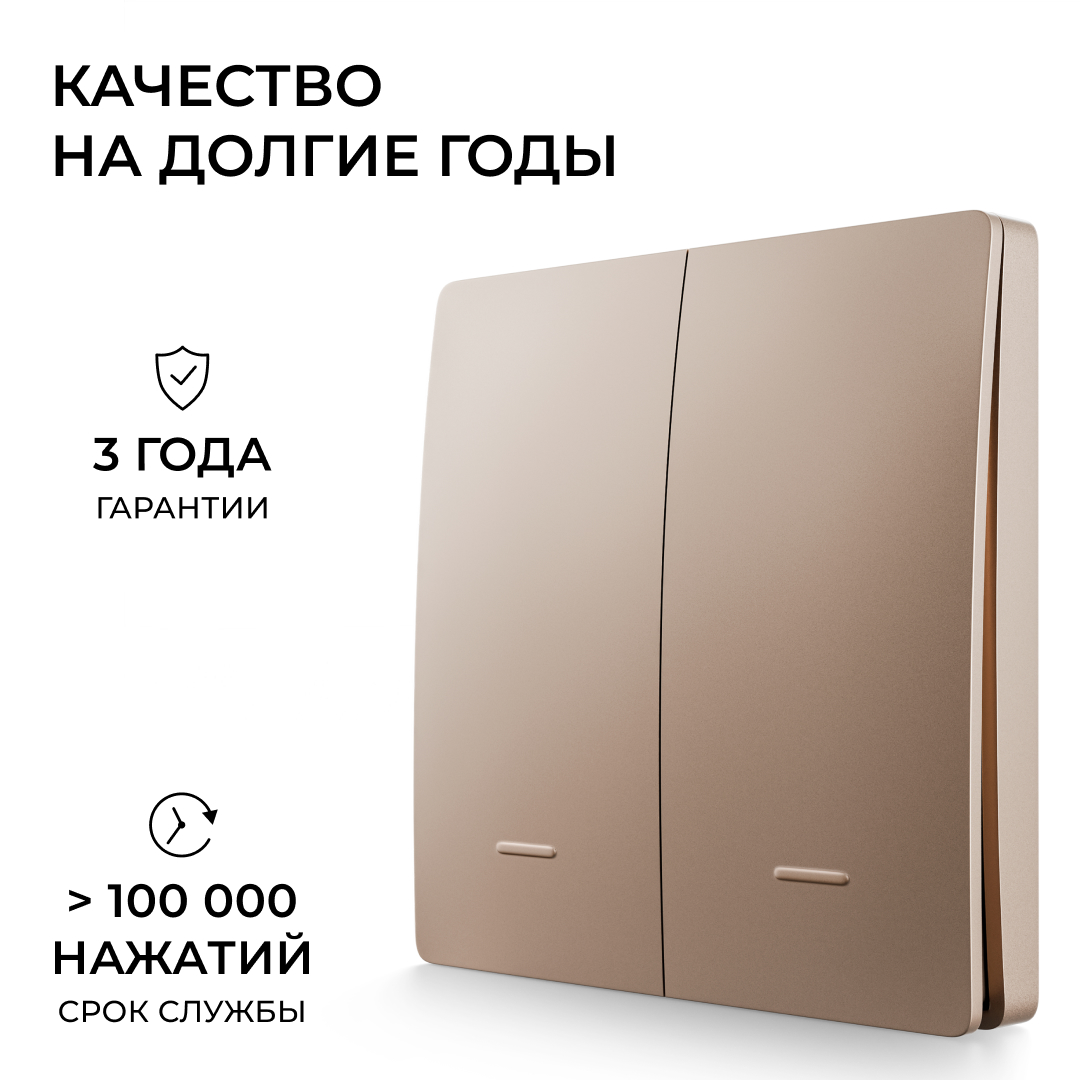 Выключатель кинетический 2кл., IP44, 2,4 ГГц, Smart, беж. Apeyron 04-76