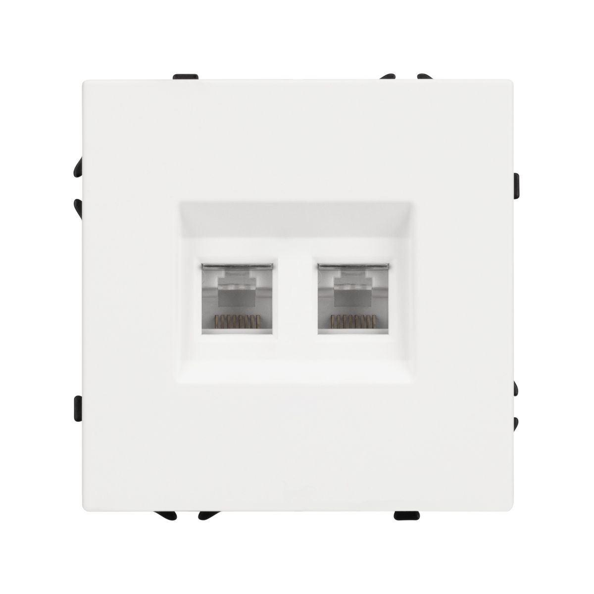 Механизм сдвоенной телефонной розетки Arlight SCT-NOBE-MTL2-SFPL-WH (RJ-11, 4C) (Белый кварц) 054308