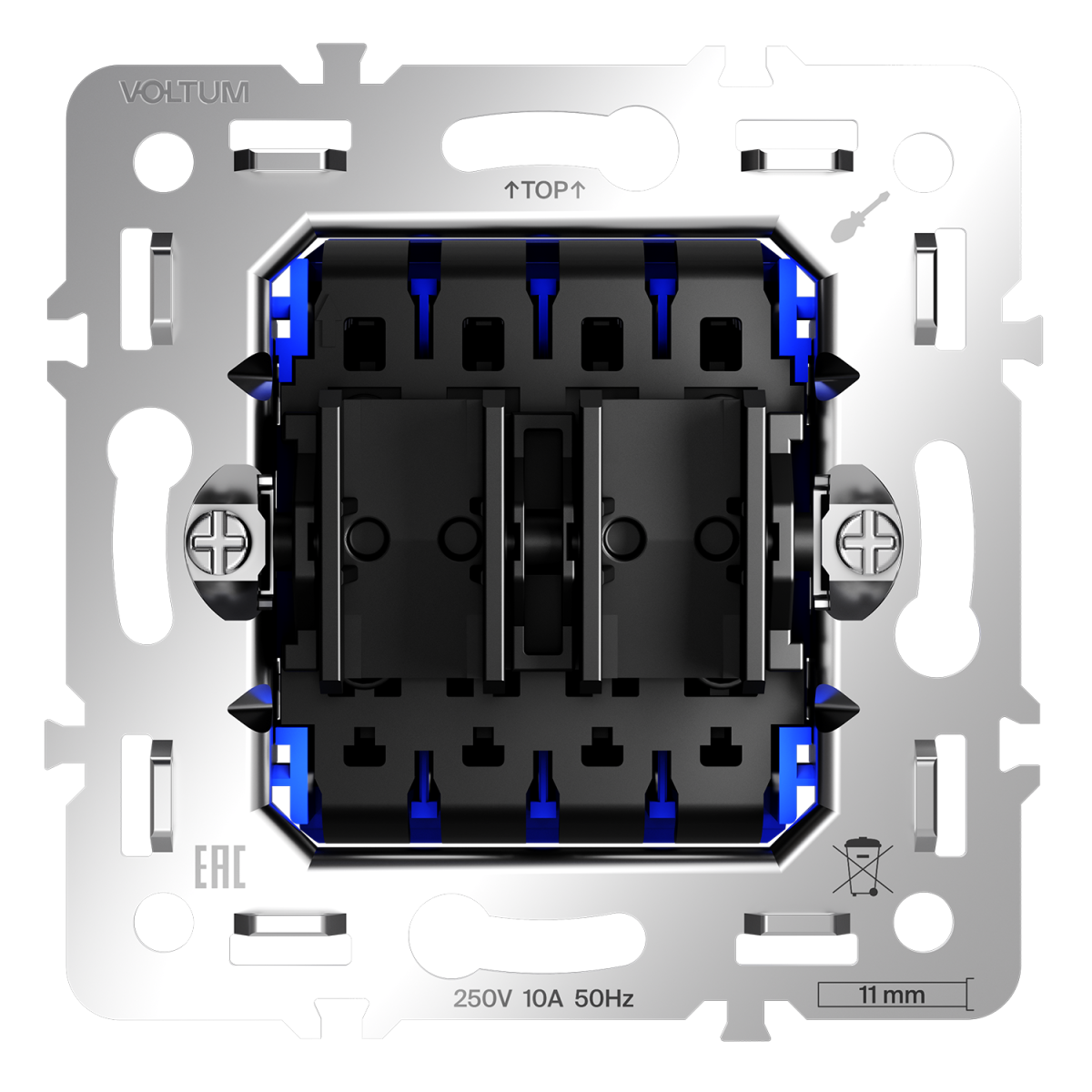 Механизм перекрестного переключателя двухклавишного 10А Voltum S70 VLS0205M