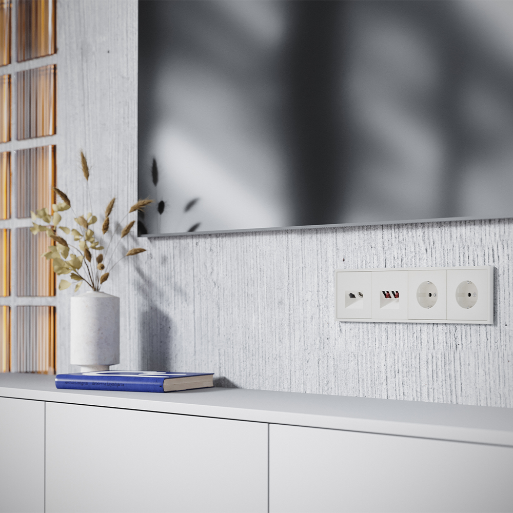 Накладка для розетки TV+RJ45 кат. 6 Voltum S70 (хлопок) VLS002713