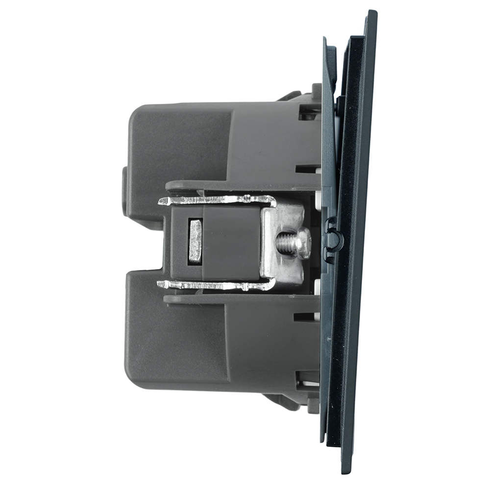 Выключатель 1-клавишный самовозвратный (механизм) Stekker Мия 250В 10А RSW10-3112-05 черный бархат 50574