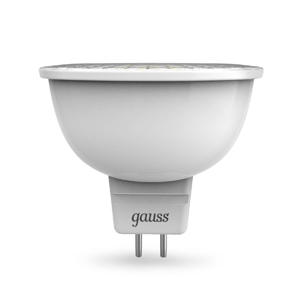 Лампа светодиодная диммируемая Gauss GU5.3 5W 3000K матовая 101505105-D УЦ