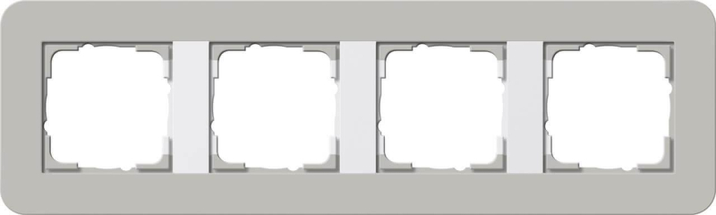 Рамка 4-постовая Gira E3 серый/белый глянцевый 0214412