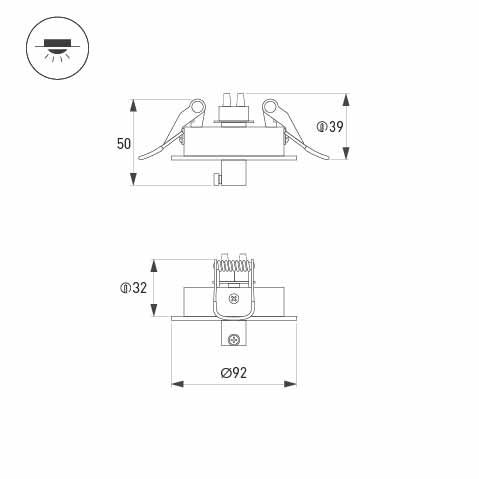 Чаша потолочная встраиваемая Arlight SPX-CANOPY-R90-C6.5 (BK) 046017(1)