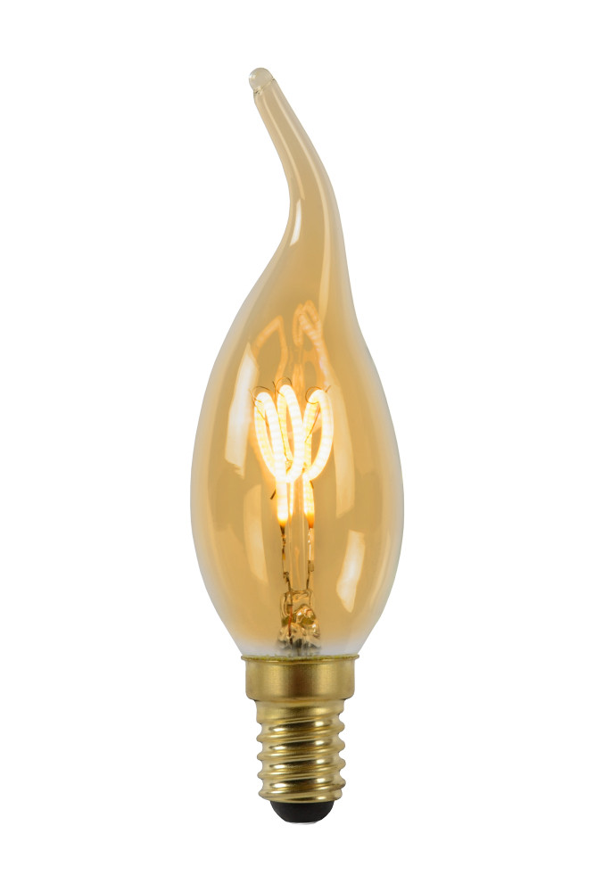 Лампа светодиодная диммируемая Lucide E14 3W 2200K янтарная 49036/03/62