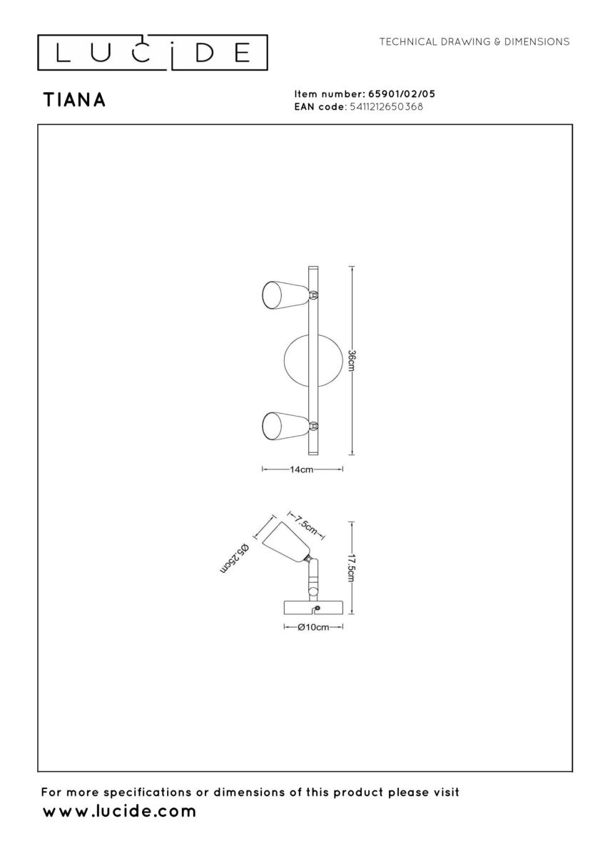 Спот Lucide Tiana 65901/02/05