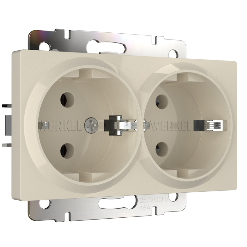 Розетка двойная с заземлением Werkel слоновая кость W1172003 4690389207020 a067697
