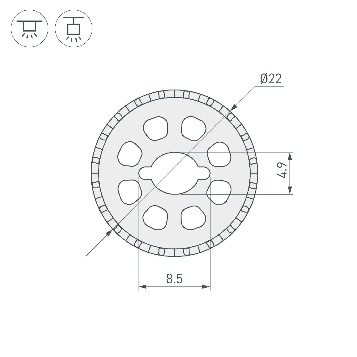 Силиконовый профиль Arlight WPH-FLEX-ROPE-D22-360deg-S8-10m WHITE 053828