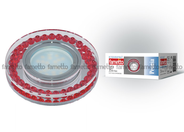 Встраиваемый светильник Fametto Peonia DLS-P104 GU5.3 CHROME/RED