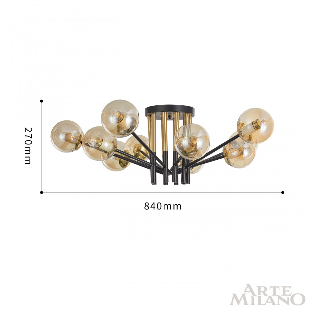 Потолочная люстра Arte Milano Neapolis 273708/10 BK/GD