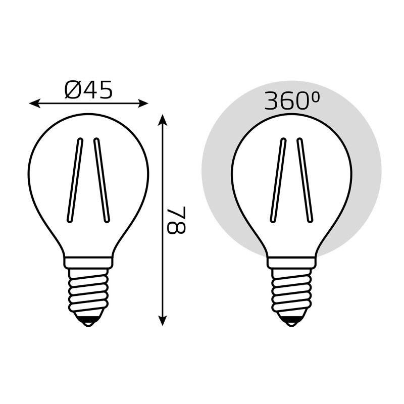 Лампа светодиодная Gauss Filament E14 13W 2700K 105801113