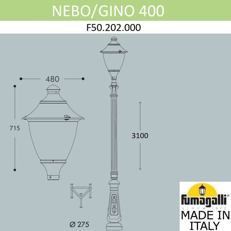 Садовый светильник Fumagalli F50.202.000.AXE27