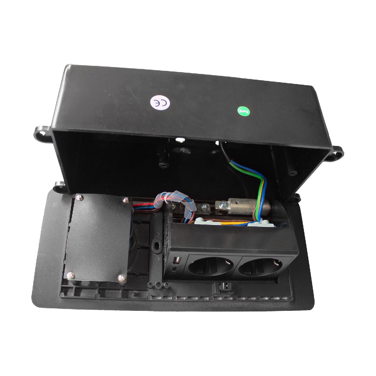Блок розеток LK-DMS-741 (2 секции полуавтоматический 1 USB + 1 type-C беспроводная зарядка) Mebax 00-00002871