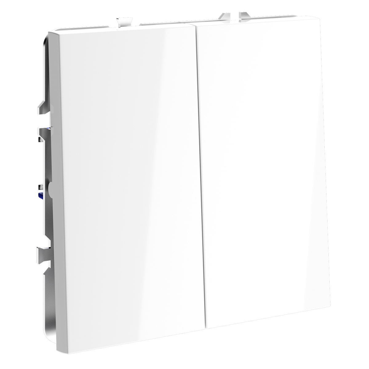 Перекрестный переключатель встраиваемый Voltum S70 двухклавишный 10А, (белый глянцевый) VLS020501