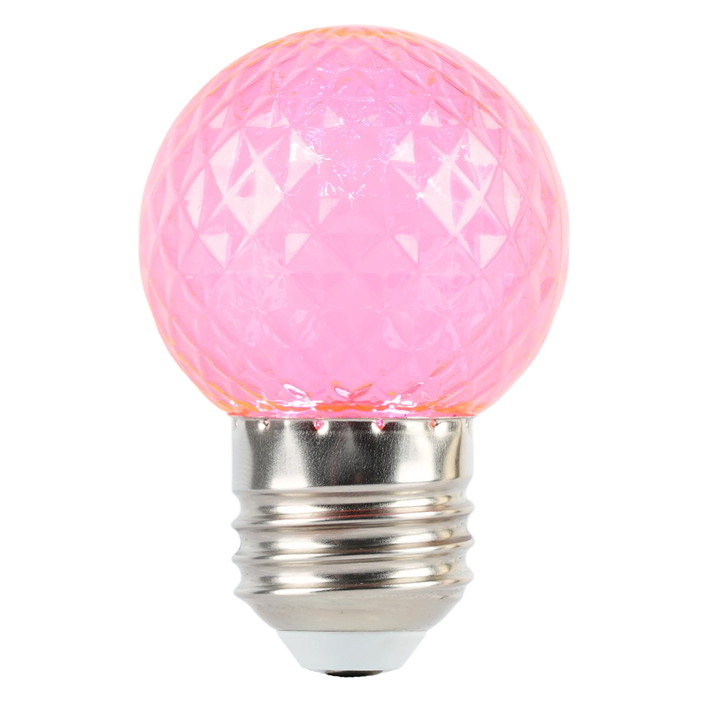 Лампа светодиодная Feron LB-385 шар розовый прозрачный E27 1W 230V 52177
