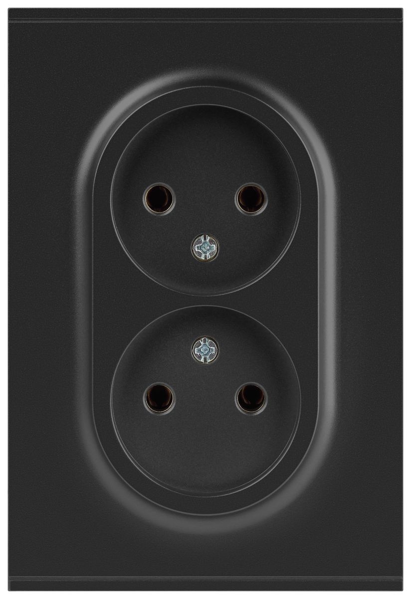 Розетка Эра Arktik 16-2107-05 без заземления двойная 2X2P 16А-250В антрацит Б0071685