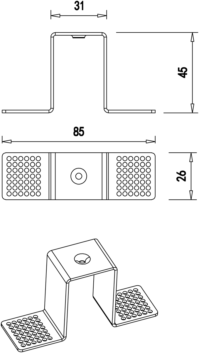 Скоба для встраивания шинопровода Donolux Space-track System Fixing CW