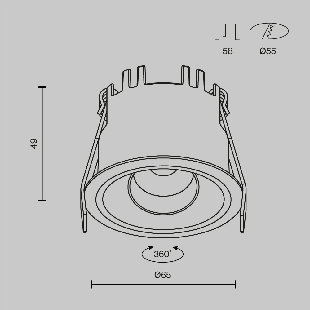Встраиваемый светильник Maytoni Technical Dip T DL128-10W3K-B