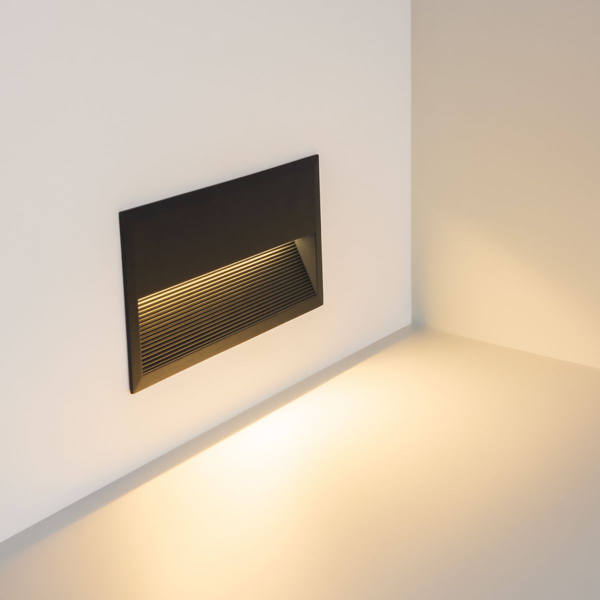 Светильник для ступеней Arlight LTD-RIBONIK-S271x136-10W Warm3000 (Черный, 50 deg, 230V) (IP65 Металл) 062917