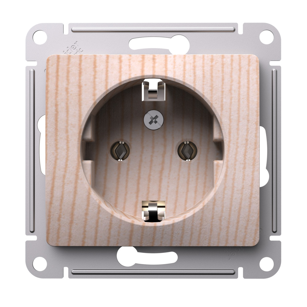 Розетка с заземлением, 16А, механизм Systeme Electric Glossa Сосна GSL001543