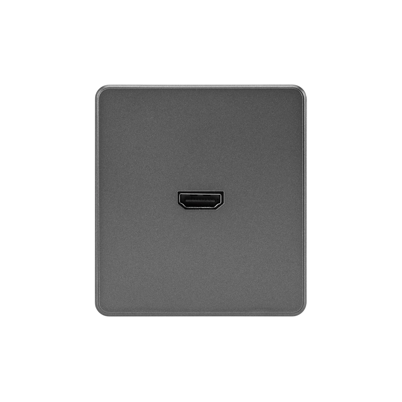 Розетка ROUND HDMI с/у титан KRANZ KR-78-0730-2