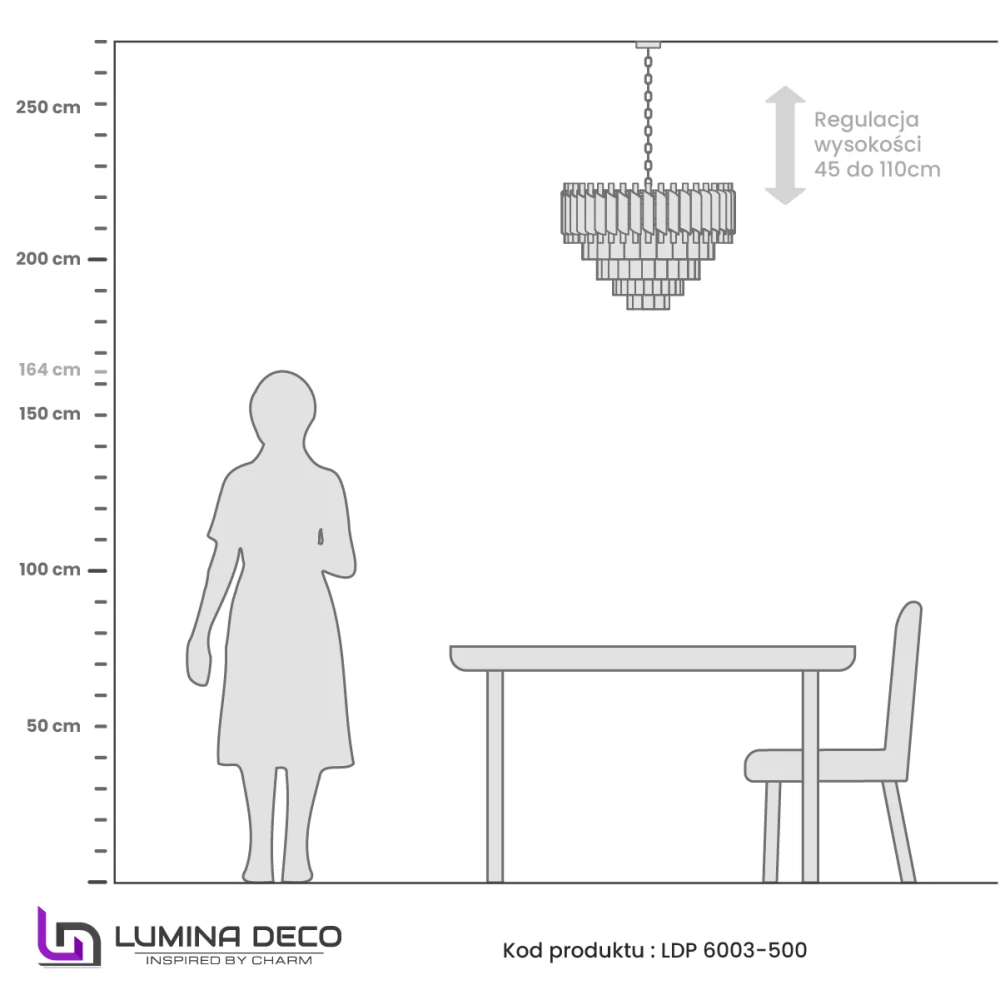 Подвесная люстра Lumina Deco Funneli LDP 6003-550 BK+F.GD